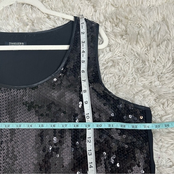 TIMELESS Naeem Khan Black Sequin Tank Top - Picture 8 of 9